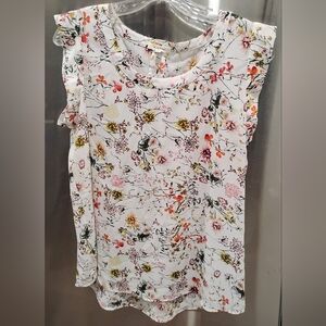 Pleione Anthropologie Cap Sleeve Floral Blouse on Stand-by 4 Any Occasion M
